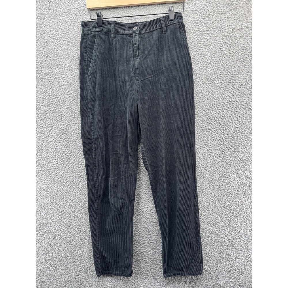 Woolrich Corduroy Pants Womens 8 Black High Waist Straight Leg Classic Casual